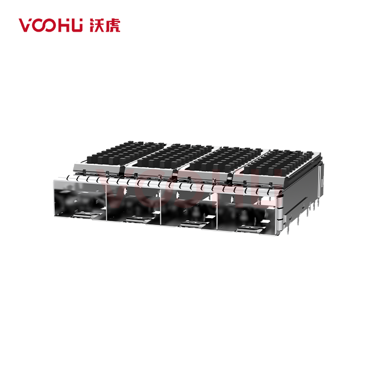 WH81-114-00008-1  SFP+ 1×4 10G Press-Fit Heat Sink Cage  Fiber Optic cages