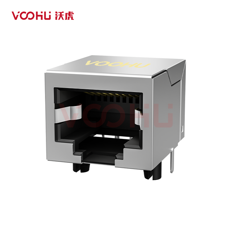 SYT56A1188GWA2DY1054 90° side insertion 1*1 Tab Down NO  LED Shield Tabs  DIP RJ45