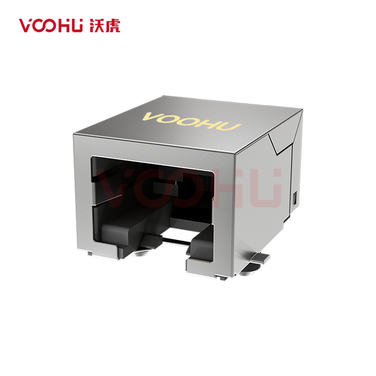 SYT56T1118GWA5SB4078 90° side insertion 1*1 Tab Down NO  LED  Shield Tabs SMD  RJ45