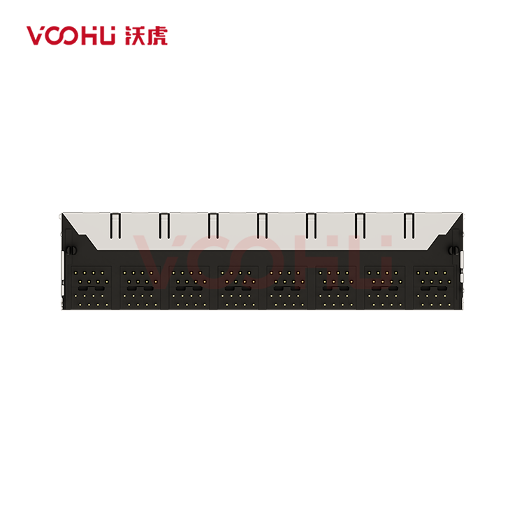 SYT59212888HWA1DY1A022Short body 90&deg; side insertion 2*8 Tab UP/Down LED Y/G Shield Tabs DIP RJ45