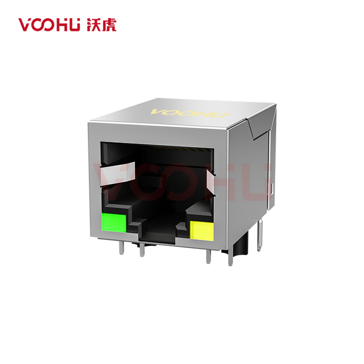 SYT111Q340AB2A1D2 90° side insertion 1*1 Tab Down 2.5G LED G/Y DIP RJ45