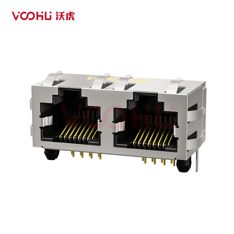 SYT561288HWA3DY1027 90&deg; side insertion 1*2 Tab UP NO LED Shield Tabs EMI / Gasket DIP  RJ45