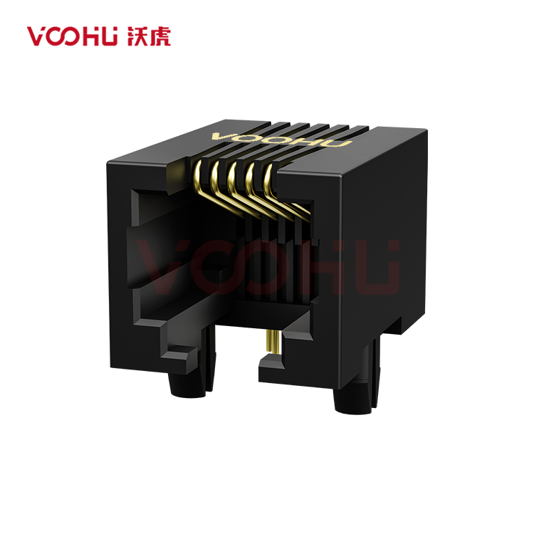 SYT53211166IWA1DY1017 90° side insertion 1*1 Tab Down NO  LED DIP RJ11