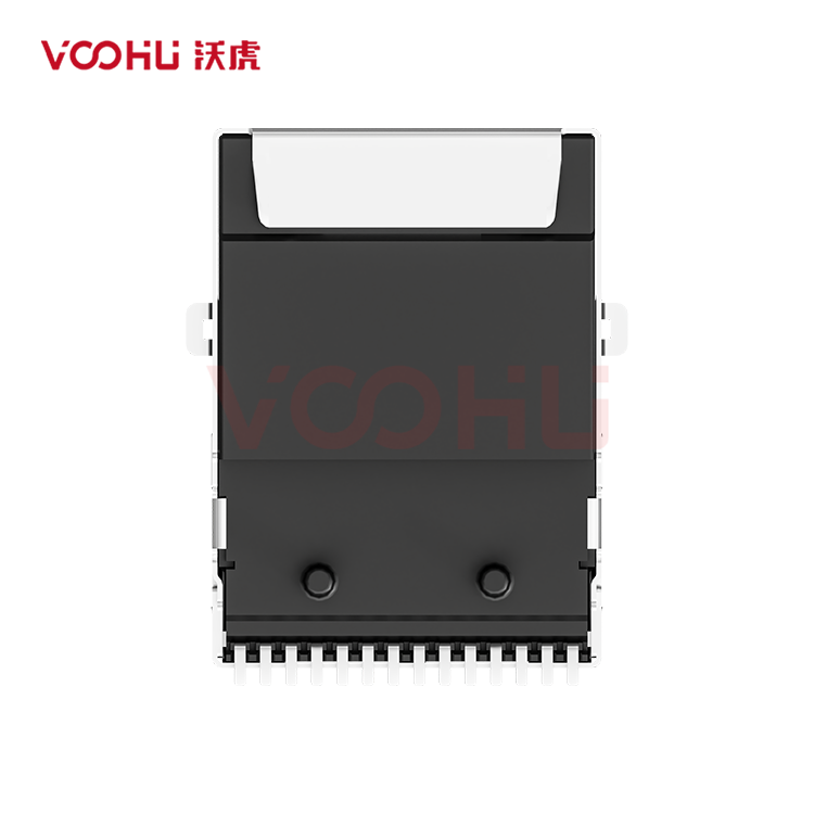 SYT211B002AB2A7CBST6057 90&deg; side insertion 1*1 Tab UP 10/100M LED G/Y SMD RJ45 Offset Connector