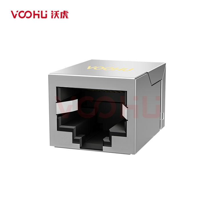 SYT111B002GWA7S 90° side insertion 1*1 Tab Down 10/100M NO LED Shield Tabs SMD  RJ45