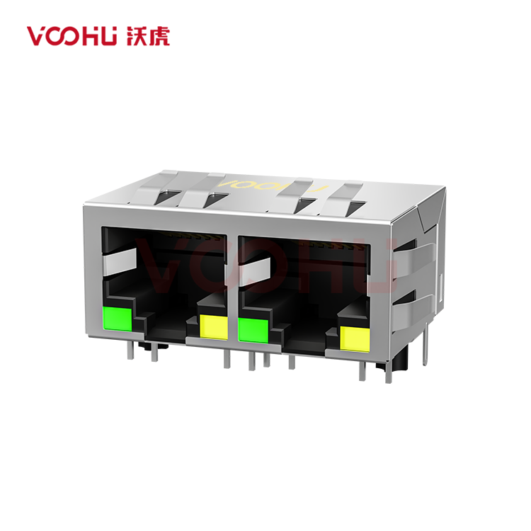 SYT112B002DB2A1D3 90° side insertion 1*2 Tab Down 10/100M LED G/Y DIP  RJ45