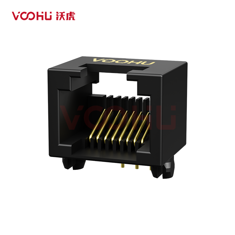 SYT53241188IWA1DY1006 90° side insertion 1*1 Tab Down NO  LED DIP RJ45