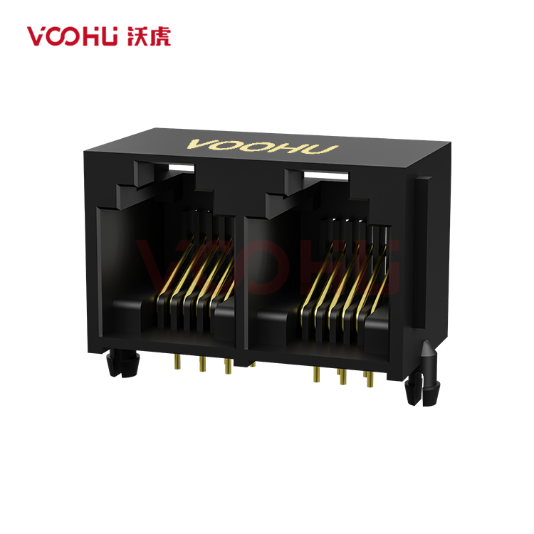 SYT5521E1266IWA1DY1017 90° side insertion 1*2 Tab UP  NO LED DIP RJ11