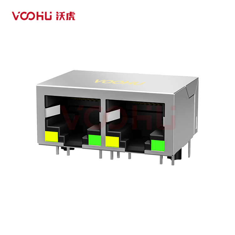 SYT112Q106AB1A1D 90° side insertion 1*2 Tab Down 100/1000M LED Y/G  DIP RJ45