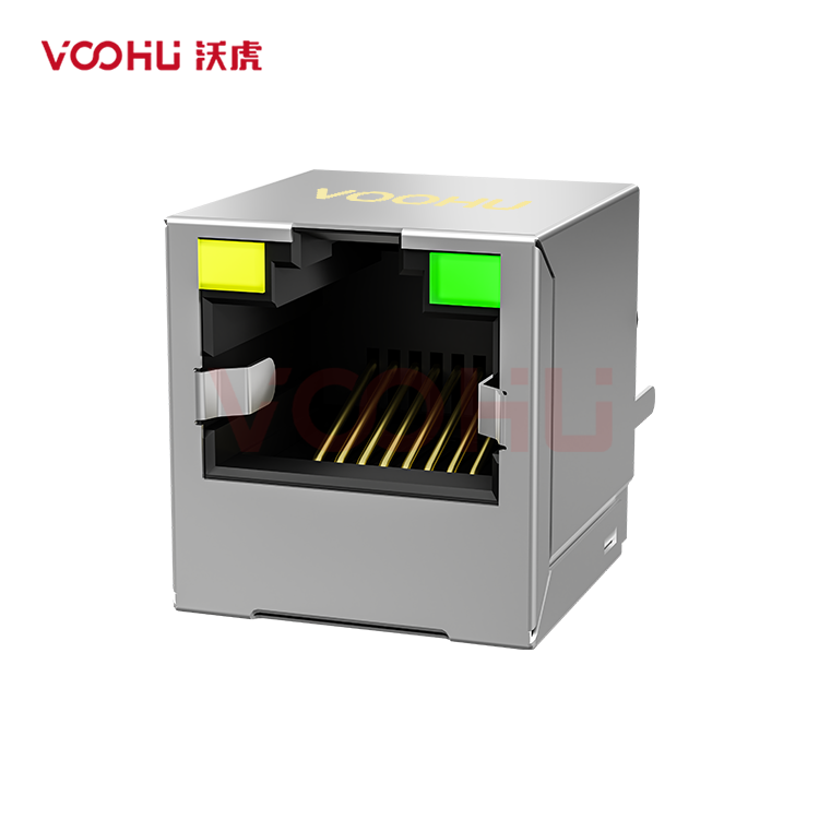 SYT52241188AB1A1DB4 180° vertical  1*1 Tab UP  LED yellow/green 8P8C With shield DIP  RJ45