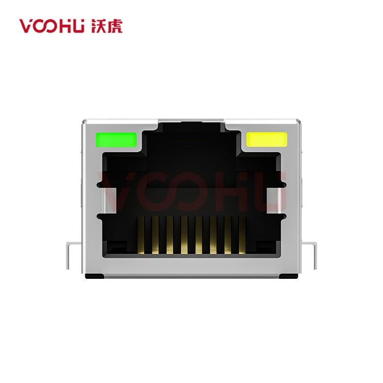 SYT211B002AB2A7CBST6057 90&deg; side insertion 1*1 Tab UP 10/100M LED G/Y SMD RJ45 Offset Connector