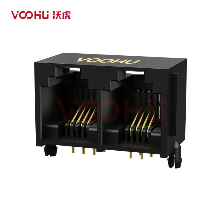 SYT5521E1264IWA1DY1017 90° side insertion 1*2 Tab UP  NO LED DIP RJ11