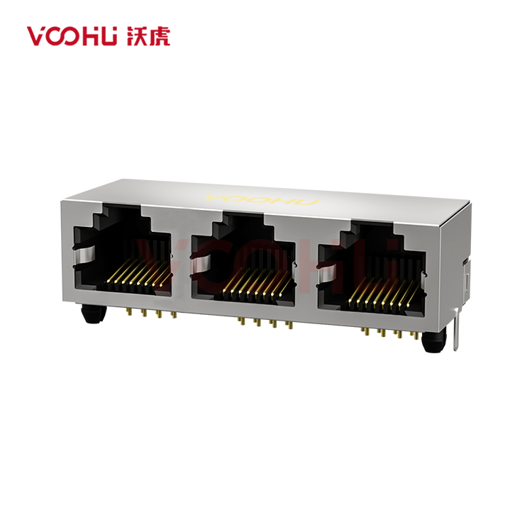 SYT561388GWA1DY1006 90° side insertion 1*3 Tab UP  NO  LED Shield Tabs  DIP  RJ45