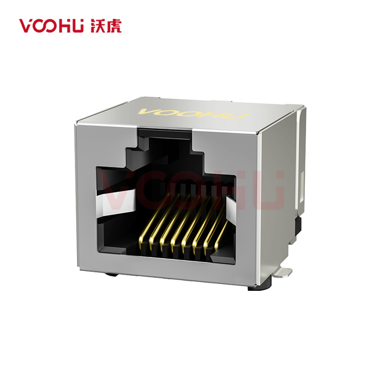 SYT561188GWA6SB1133 90° side insertion 1*1 Tab UP LED Y/G Shield Tabs  SMD  RJ45
