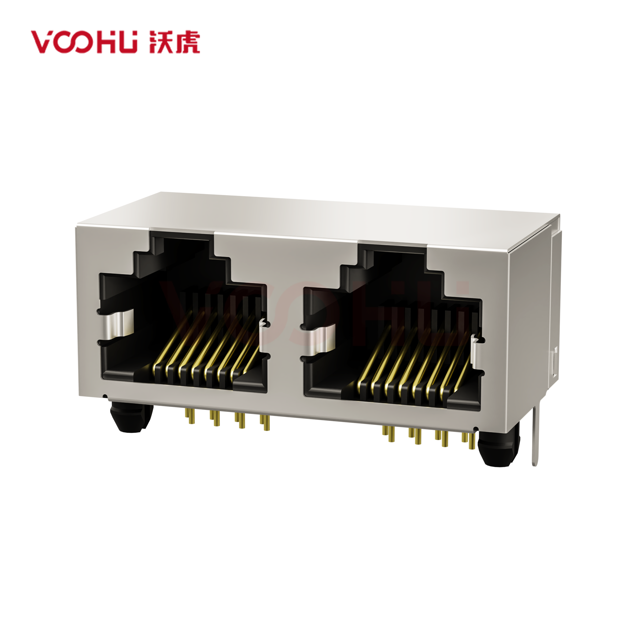 SYT561288GWA3DY1027 90° side insertion 1*2 Tab UP LED Y/G Shield Tabs  DIP RJ45