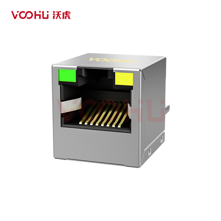 SYT511Q285AB2A8DA2 180° vertical 1*1 Tab UP 2.5G LED G/Y DIP RJ45