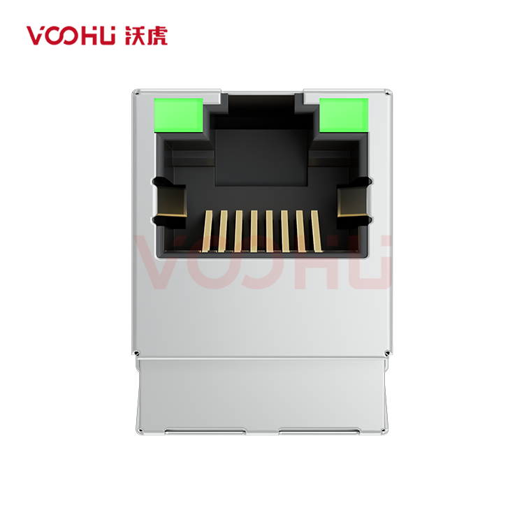 SYT511Q056AC3A2DK068 180° vertical 1*1 Tab UP 100/1000M  LED G/G DIP RJ45