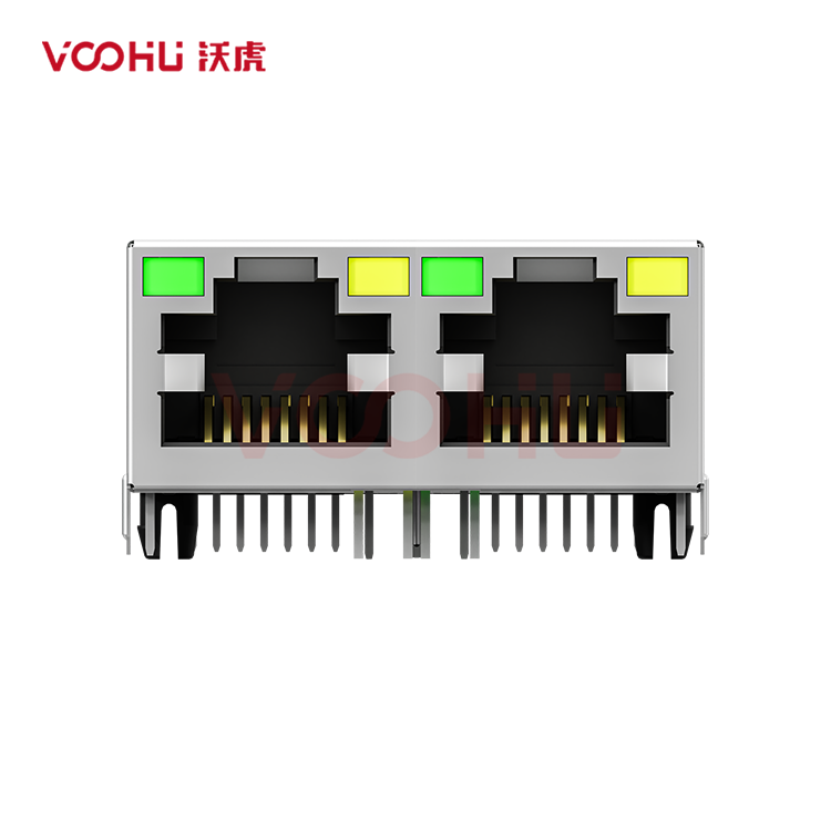 SYT312B002AC2A4DN 90&deg; side insertion 1*2 Tab UP 10/100M LED G/Y DIP  RJ45