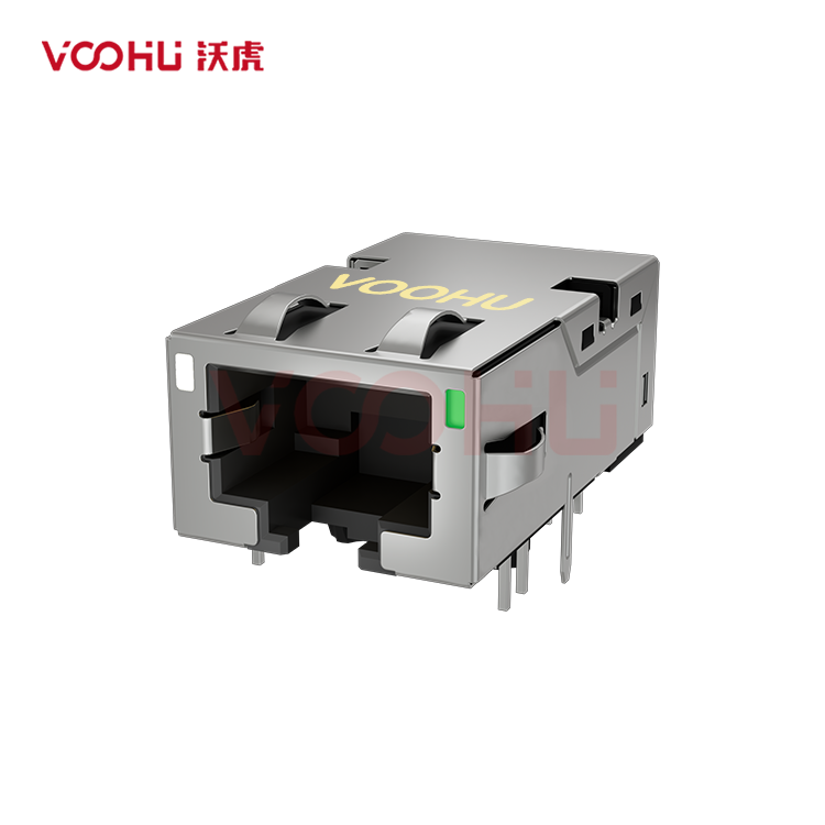 SYT1611Q002FF3A2DC5057 90° side insertion 1*1 Tab Down 5G  LED YG/G DIP RJ45