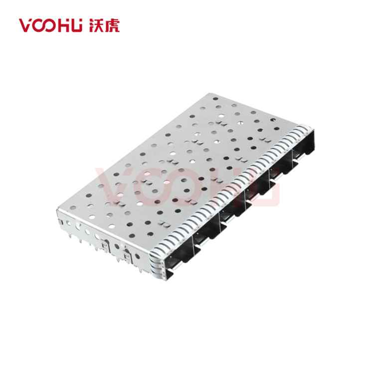 WHSFP01416W009 SFP 1×6 5G Cage Press-Fit Ni 30U Fiber Optic cages