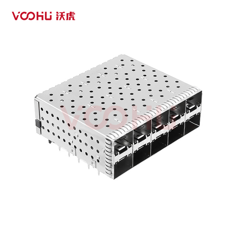 WHSFP15725F005 SFP+ 2×5 10G Press-Fit Cage+Connector Connector Gold Plated30U Fiber Optic cages