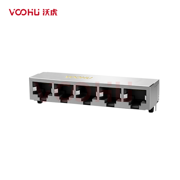 SYT59211518GWA1D7Y1019 90° side insertion 1*5 Tab Down NO LED DIP RJ45