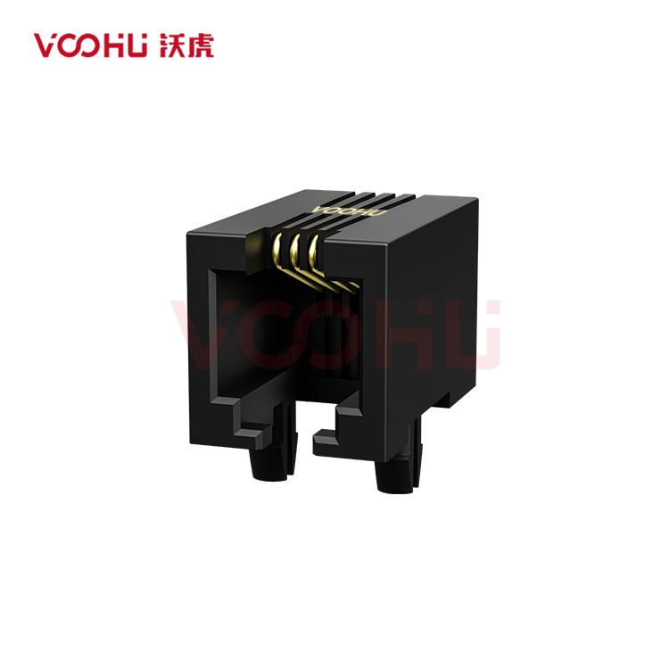 SYT53211144IWA1D1017 90° side insertion 1*1 Tab Down NO LED DIP RJ11