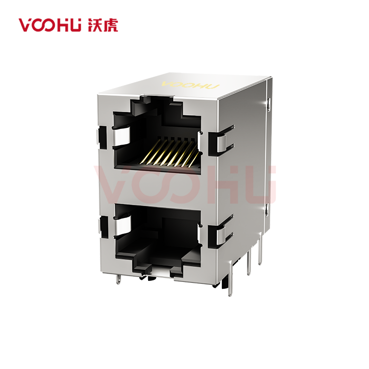 SYT59212188HWA1DY1A022Short body 90&deg; side insertion 2*1 Tab UP/Down NO LED DIP RJ45