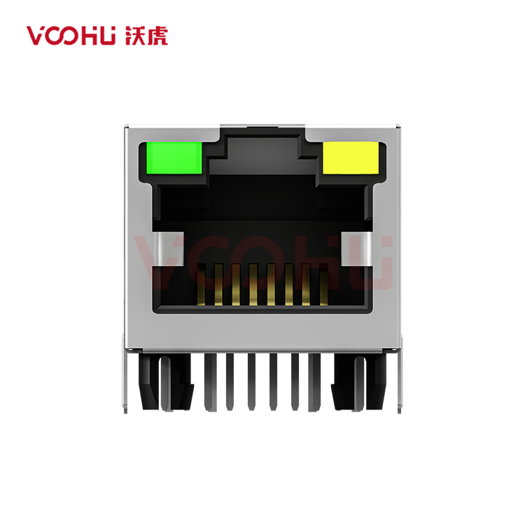 SYT311B075AA2A4DN 90&deg; side insertion 1*1 Tab UP G/Y 10/100M DIP RJ45
