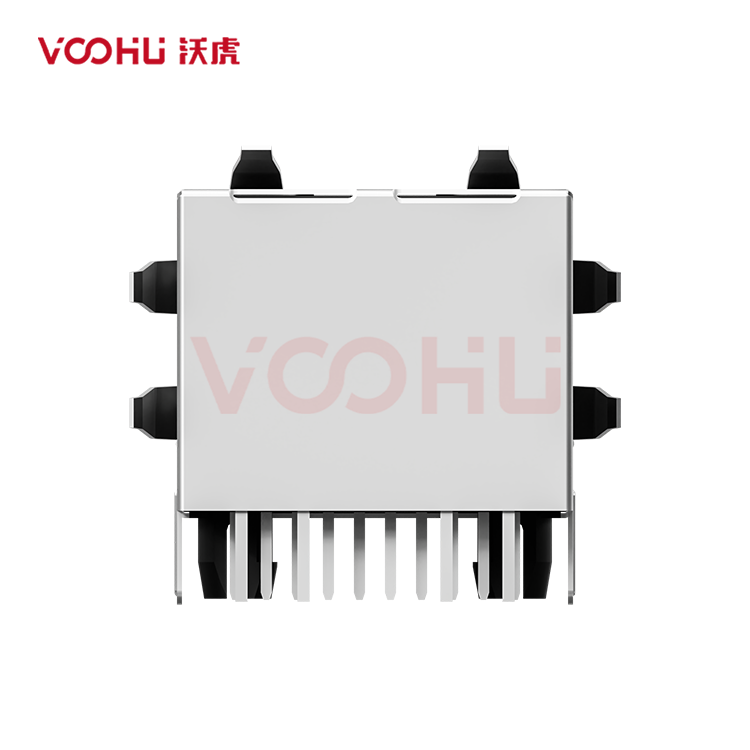 SYT211B073FD2A4DP 90&deg; side insertion 1*1 Tab UP PoE350mA G/Y 10/100M DIP RJ45