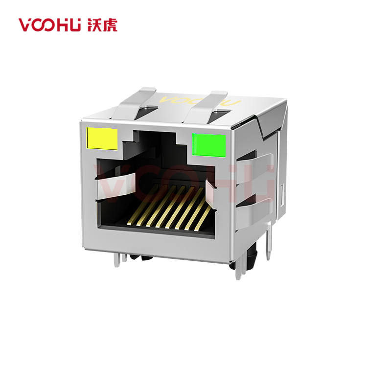 SYT211B566FD1A4D 90° side insertion 1*1 Tab UP Y/G 10/100M DIP RJ45