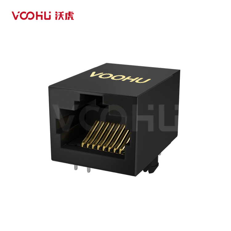 SYT211B002IWA4D 90° side insertion 1*1 Tab UP 10/100M DIP RJ45