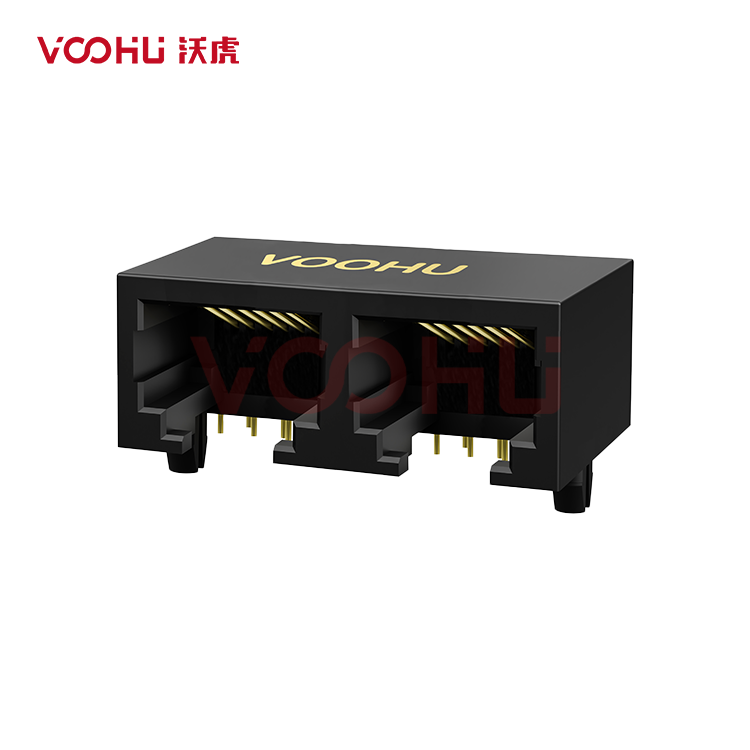 SYT53211266IWA1DY4112 90° side insertion 1*2 Tab Down NO  LED DIP RJ11