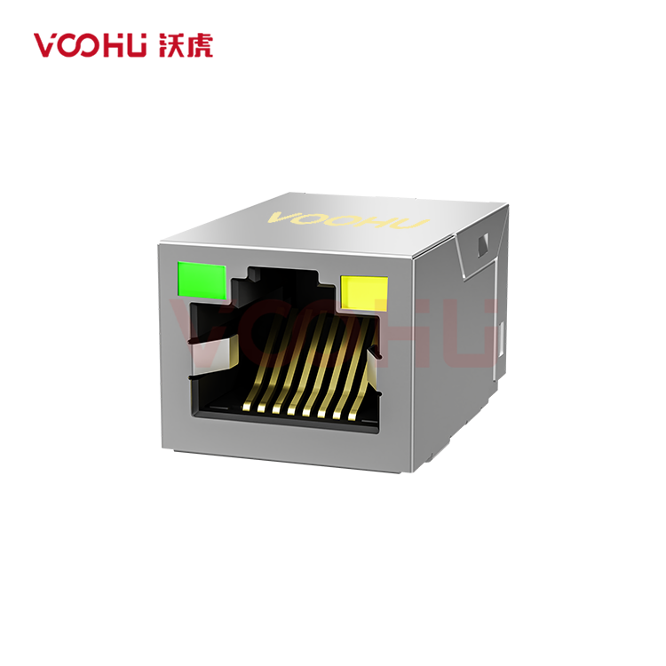 SYT911B202AA2W4S057 90° side insertion 1*1 Tab UP G/Y 10/100M SMD RJ45