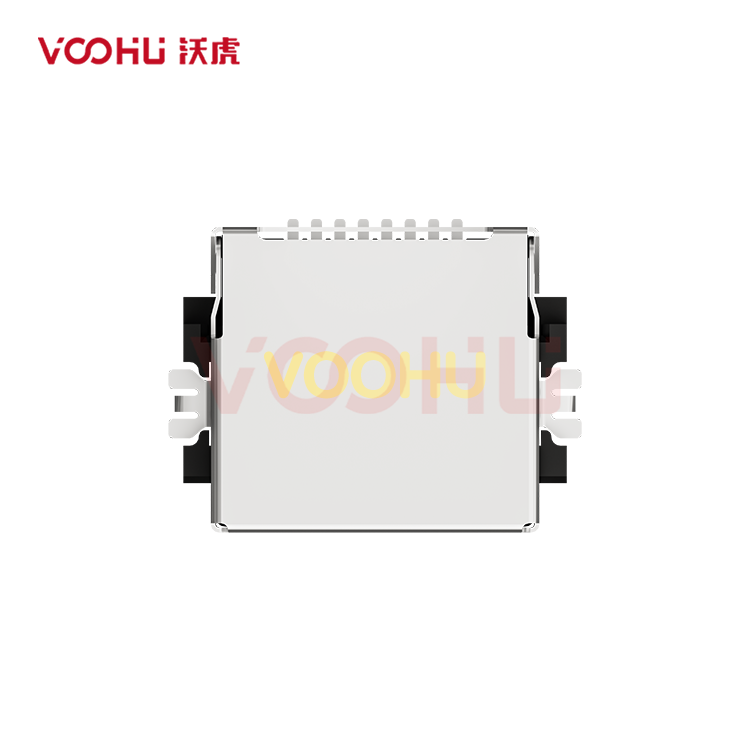 SYTCB861188GWA6SB1075  90&deg; side insertion 1*1 Tab Down SMT RJ45 Offset Connector