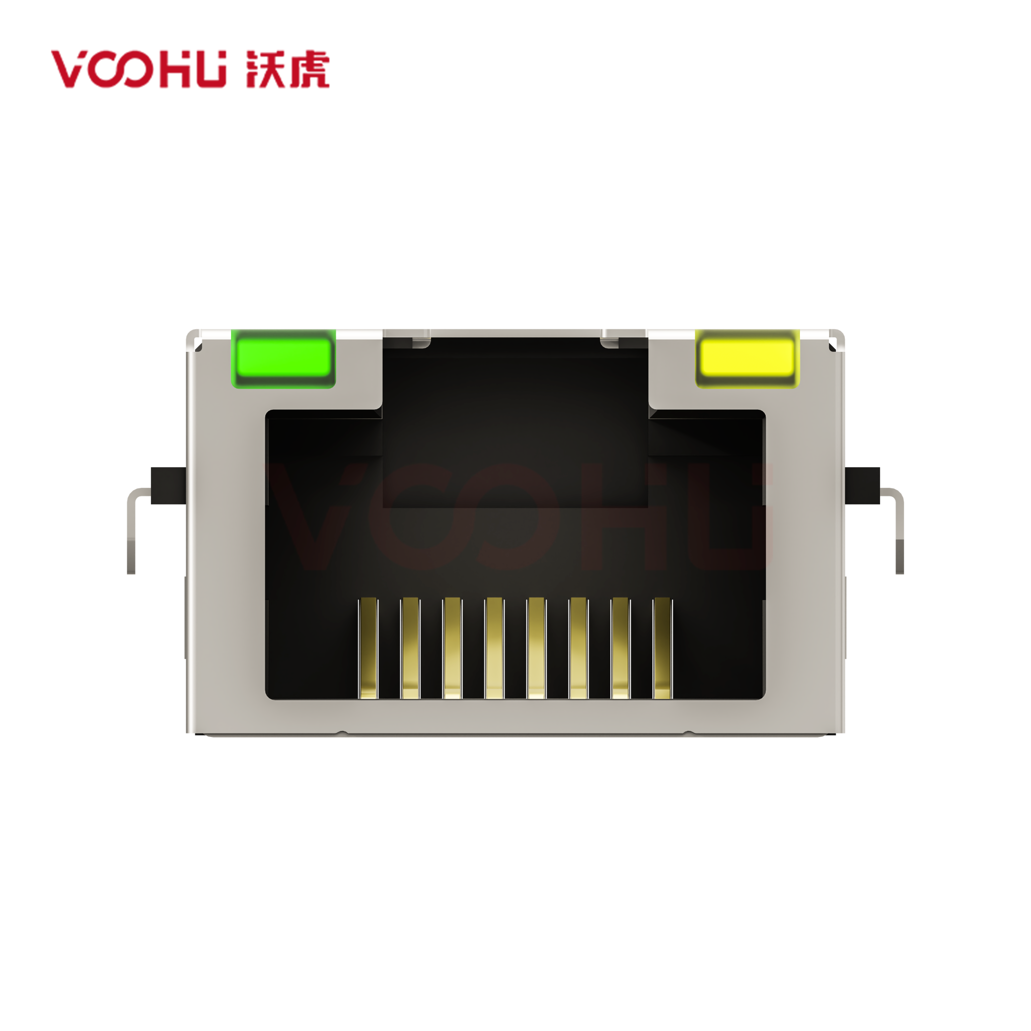 SYTCB551188AB2A6DB1146  90&deg; side insertion 1*1 Tab UP LED G/Y DIP RJ45 Offset Connector
