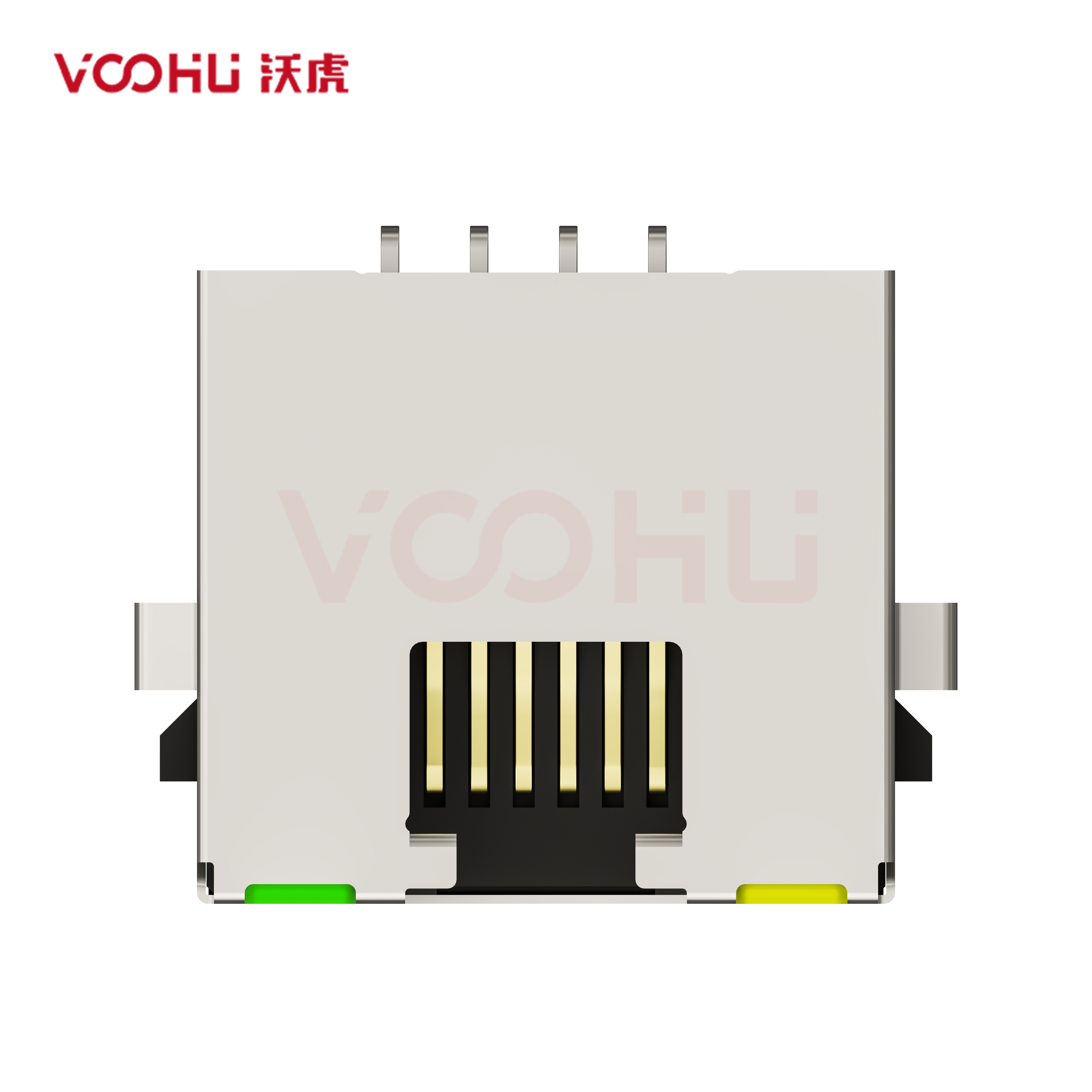 SYTCB551188AB2A6DB1146  90&deg; side insertion 1*1 Tab UP LED G/Y DIP RJ45 Offset Connector