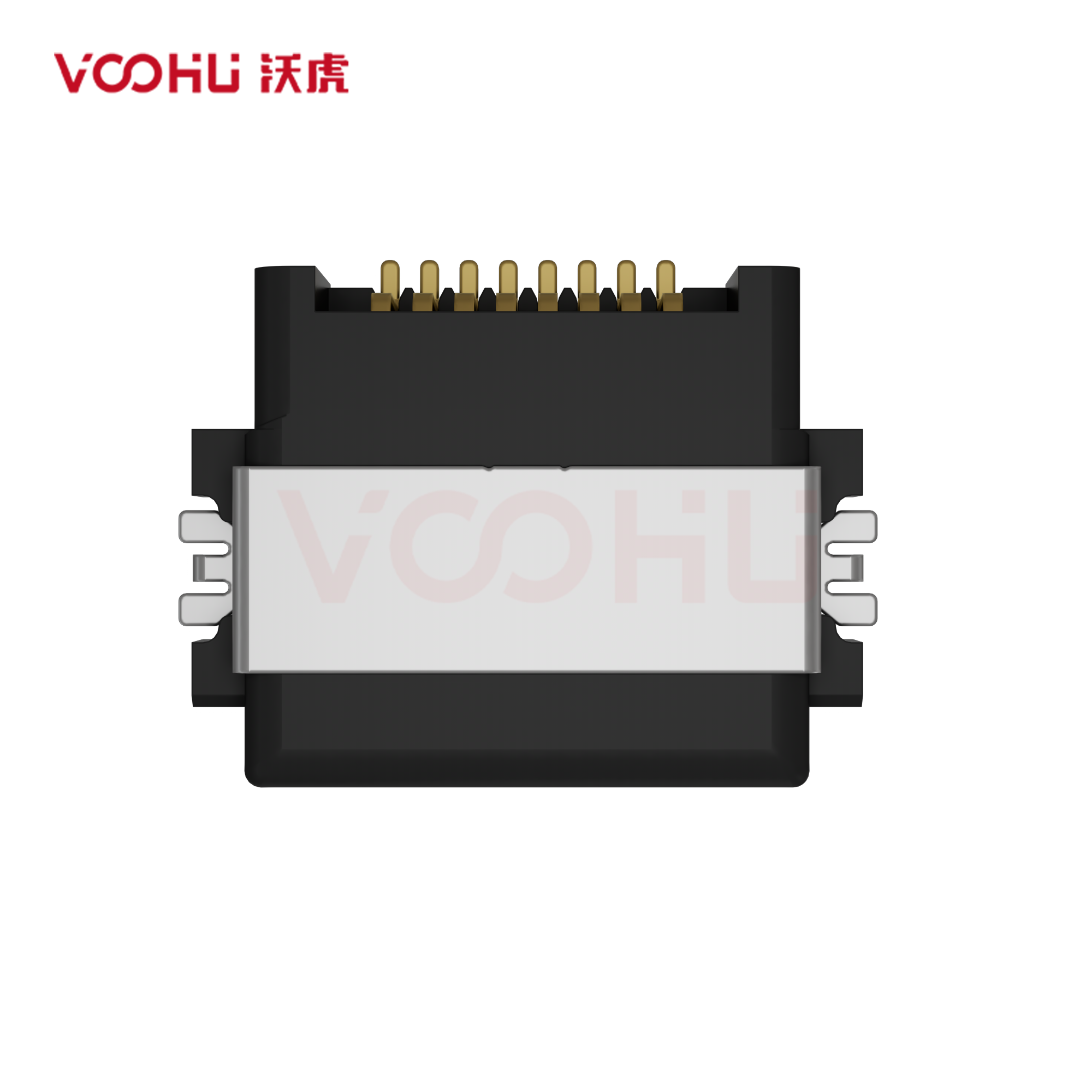 SYTCB551188GWA6SB1064  90&deg; side insertion 1*1 Tab Down SMT RJ45 Offset Connector