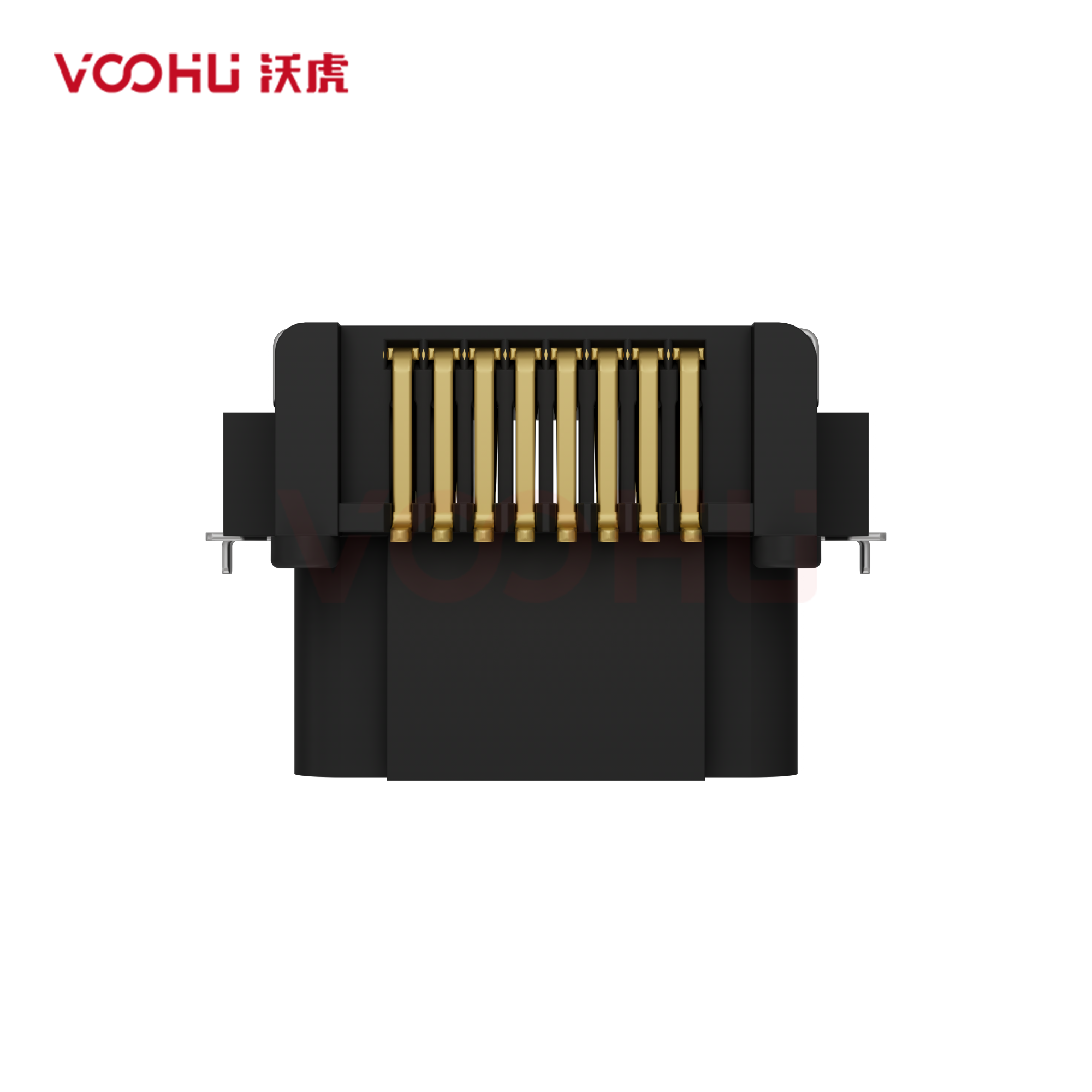 SYTCB551188GWA6SB1064  90&deg; side insertion 1*1 Tab Down SMT RJ45 Offset Connector