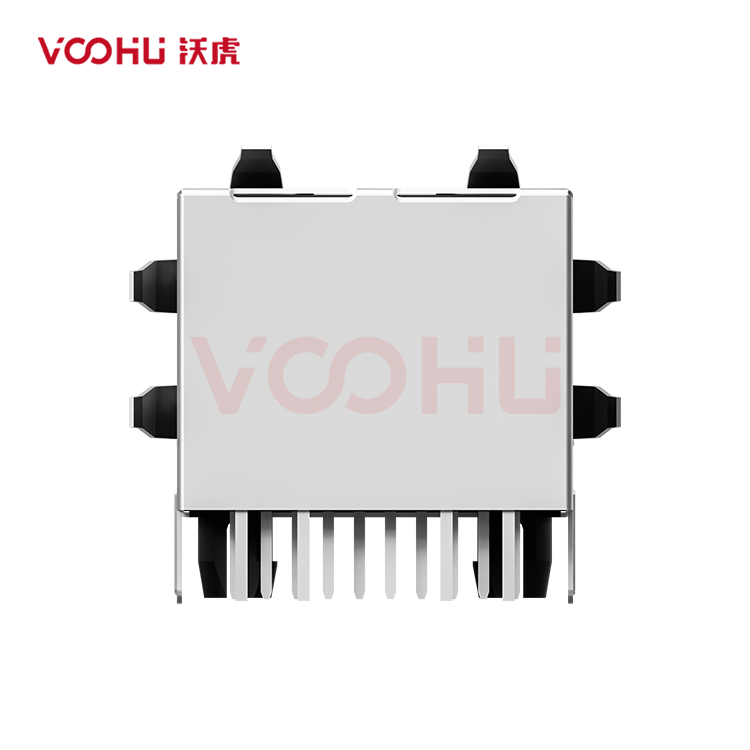 SYT-098GYNL  90&deg; side insertion 1*1 Tab Up 10/100M DIP RJ45