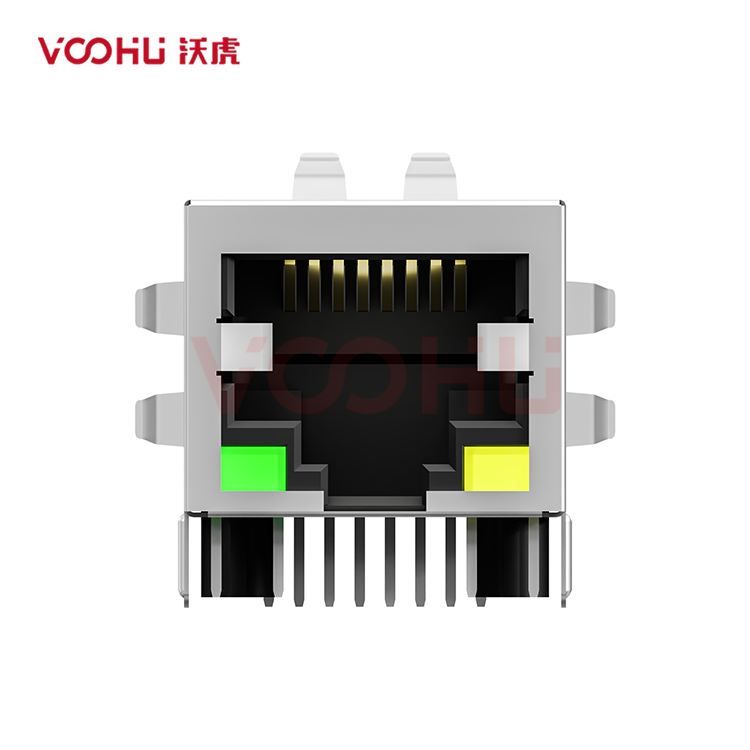 SYT111B074FA2A1D  90&deg; side insertion 1*1 Tab Down  G/Y 10/100M DIP RJ45
