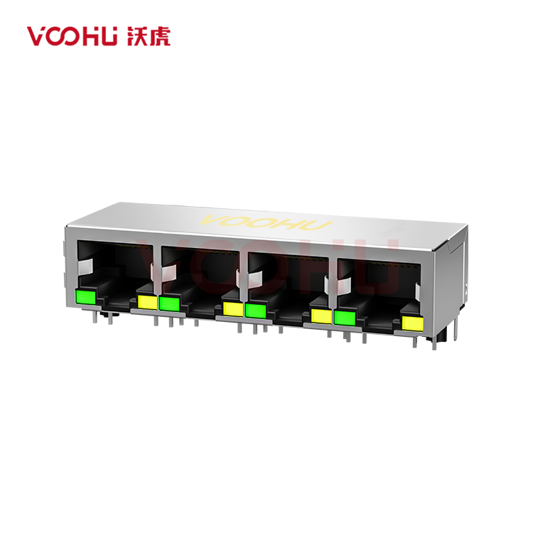 SYT114B002AB2A1D3  90° side insertion  1*4  LED G/Y Tab Down 10/100M  DIP RJ45