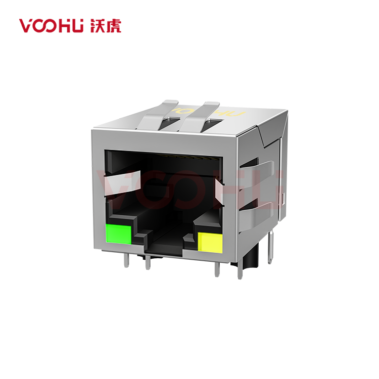 SYT111Q066EA2A1D  90°  1*1  Tab Down  LED G/Y 100/1000BASE  DIP RJ45