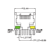 SYT111Q066JB2B1D  90°  1*1  Tab Down  LED G/Y 100/1000BASE  DIP RJ45