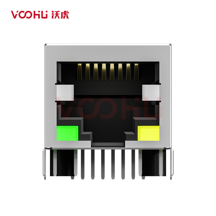 SYT111Q504AB2A10DP19057  90&deg;  1*1  Tab Down LED G/Y 100/1000BASE POE+  DIP RJ45