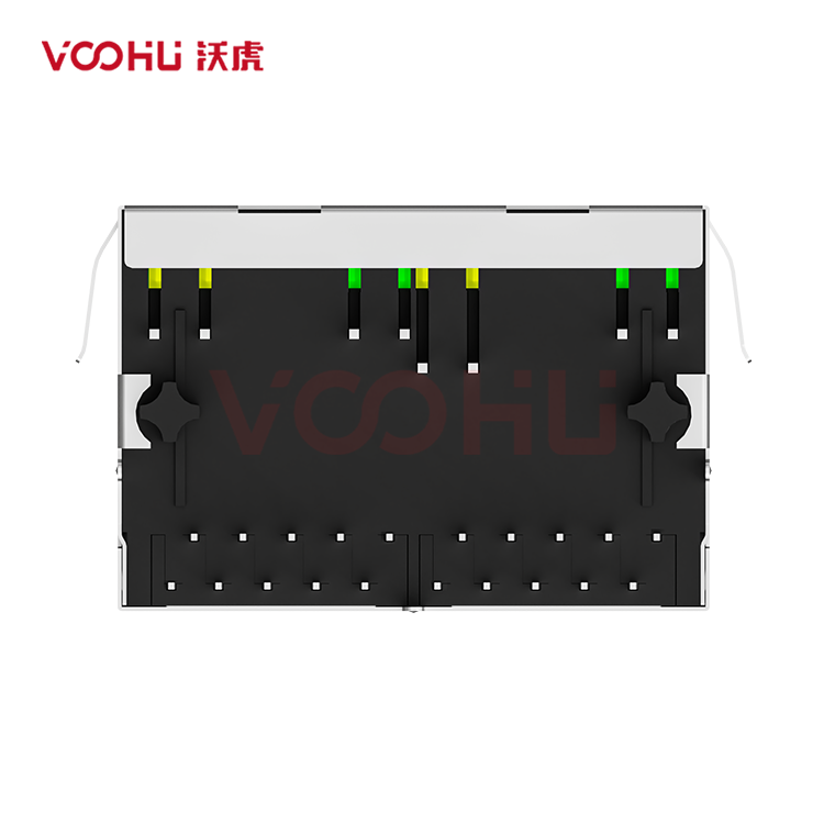 SYT112Q180DB2A1D3  90&deg;  1*2  Tab Down 100/1000BASE LED G/Y DIP RJ45