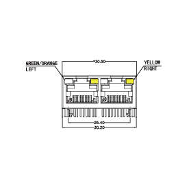 SYT312Q106AF5A4DN  90°  1*2  Tab Up 100/1000BASE LED GO/Y DIP RJ45