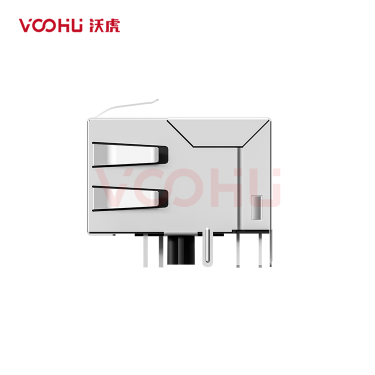 SYT112Q180DB2A1D3  90&deg;  1*2  Tab Down 100/1000BASE LED G/Y DIP RJ45