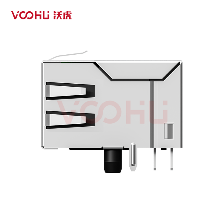 SYT311Q106HWA4D  90&deg;  1*1  Tab Up 100/1000BASE DIP RJ45
