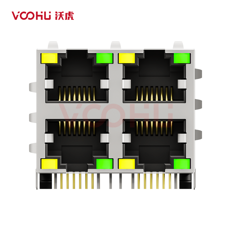 SYT22Q145DB1A2D057  90&deg;  2*2  Tab-Up/Down 100/1000BASE LED Y/G DIP RJ45